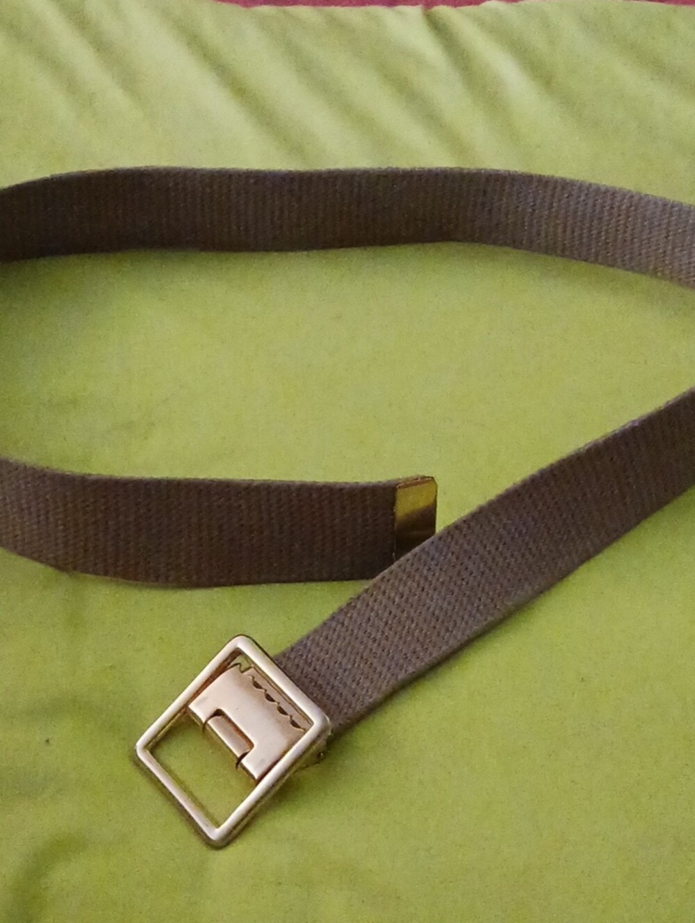 Men's Canvas Strap Belt with Metal Buckle — Brown